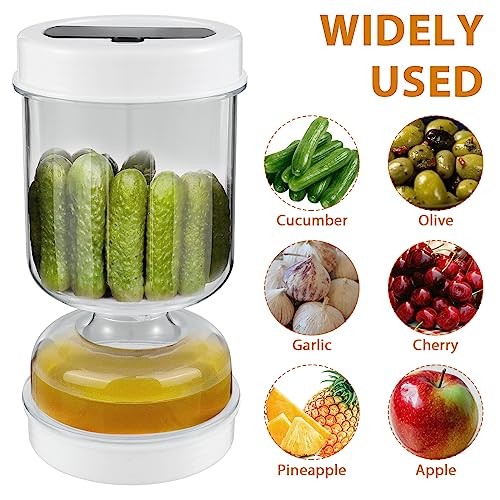 Durable Sturdy Portable Resilient Robust Wet-Dry Separation Pickle Jar with Fork