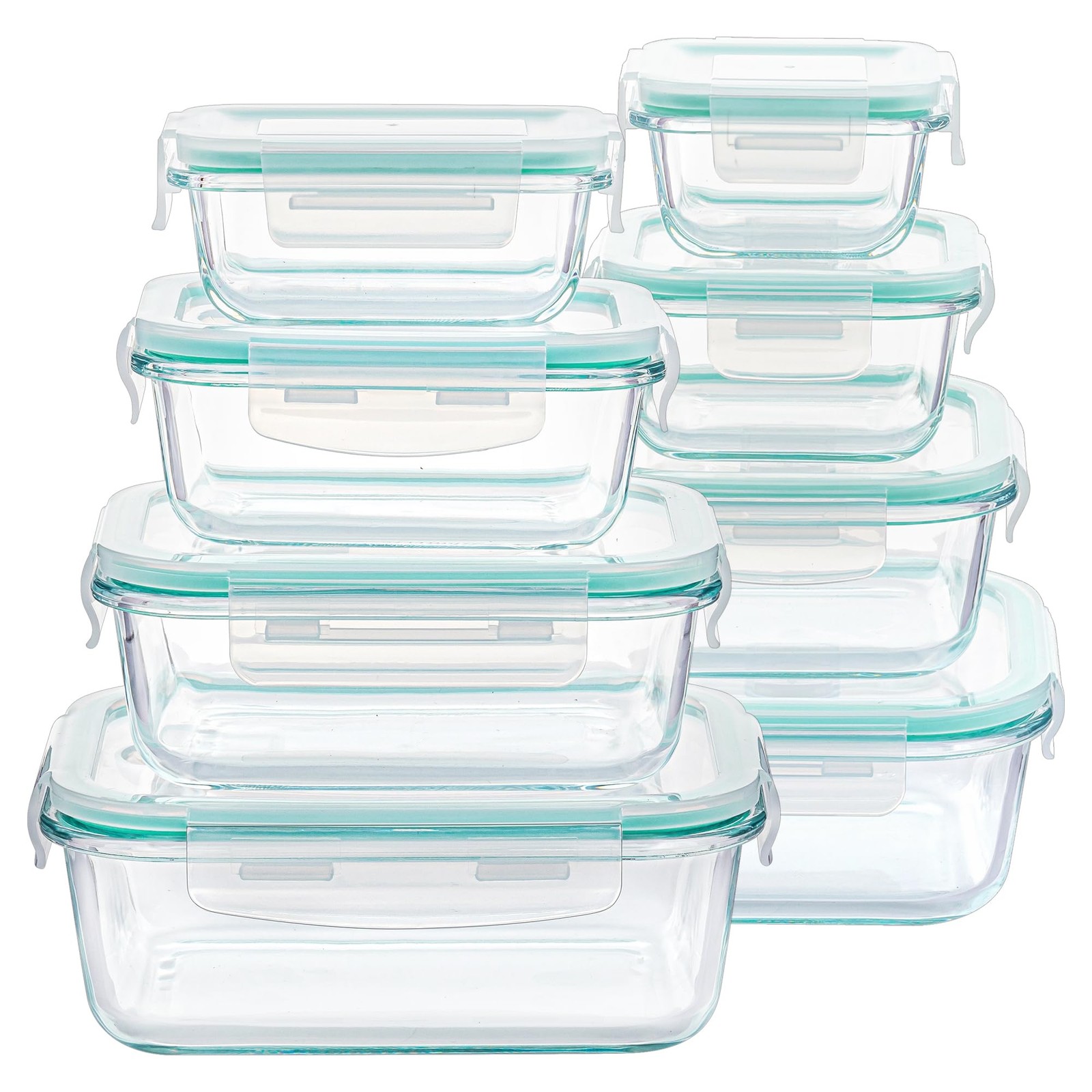 8 Pack Glass Food Storage Containers with Airtight Lids, Glass Meal Prep Cont…