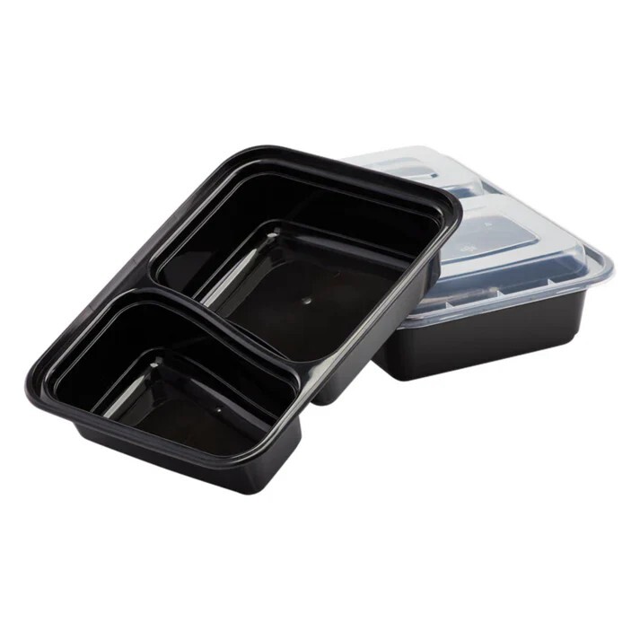 150 Set Meal Prep 30 oz Microwaveable Food Containers With Lid Two Compartment
