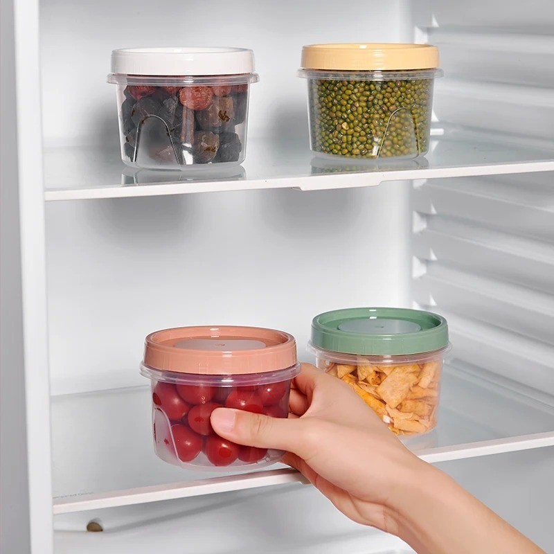 8 Pcs 500ml Round Food Fresh Keeping Box Kitchen Refrigerator Storage AA