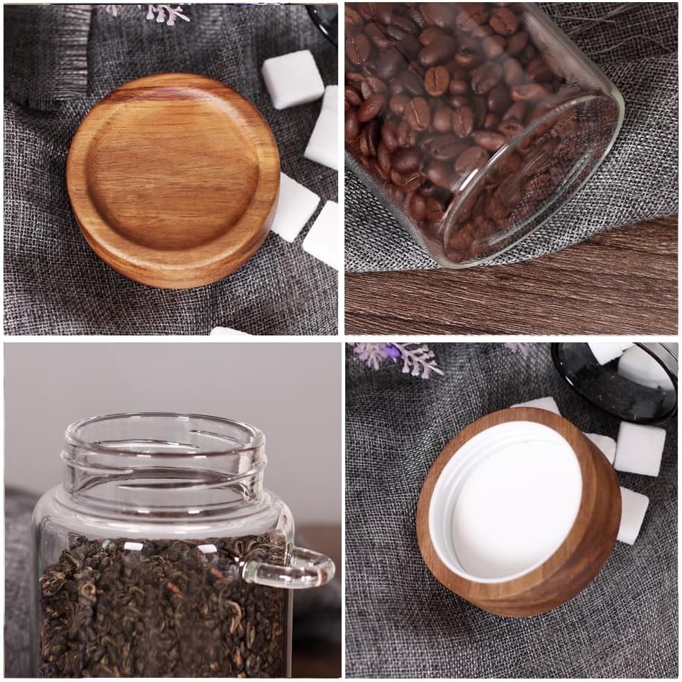 Loose Leaf Tea Storage Canister Set, 4 Pieces 16 OZ Glass Tea Containers with