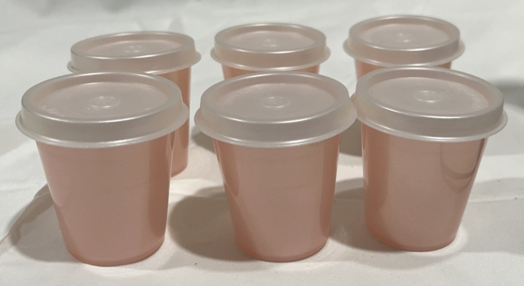 Tupperware Midgets Mini Containers 2 Oz Pink Set Of 6 New