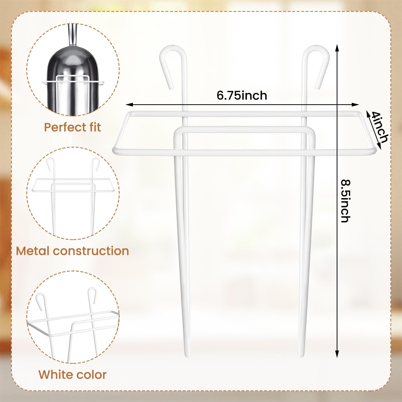 2 Set 58 oz Aluminum Ice Scoop with Holder Large Metal Utility Scoop Professi…