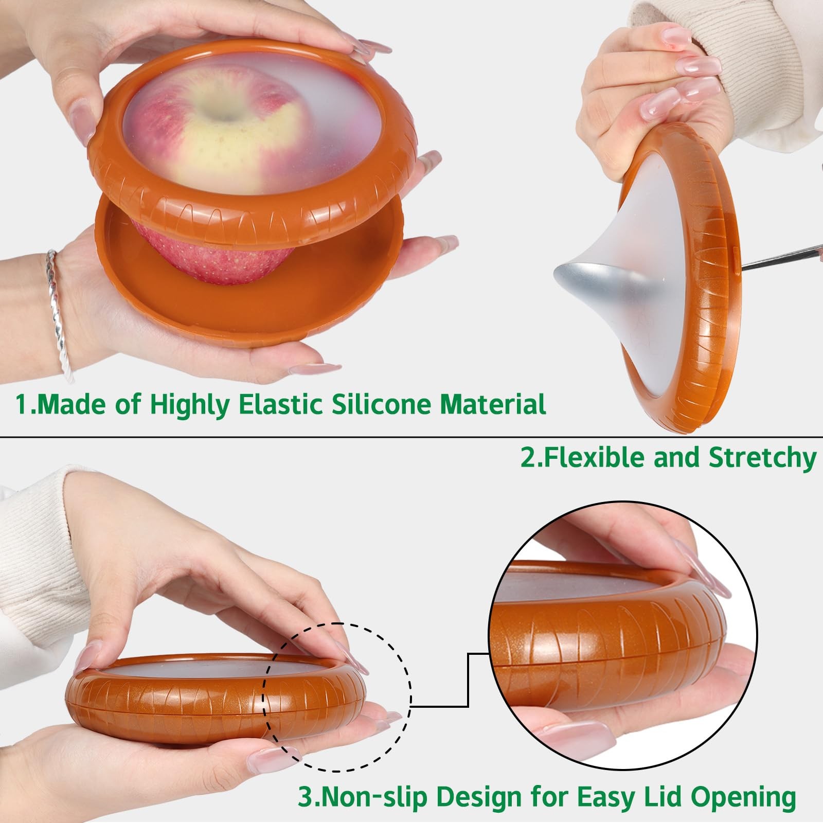 BAOKUA Avocado Saver and onion storage – Set of 4 Purple, brown, green, red