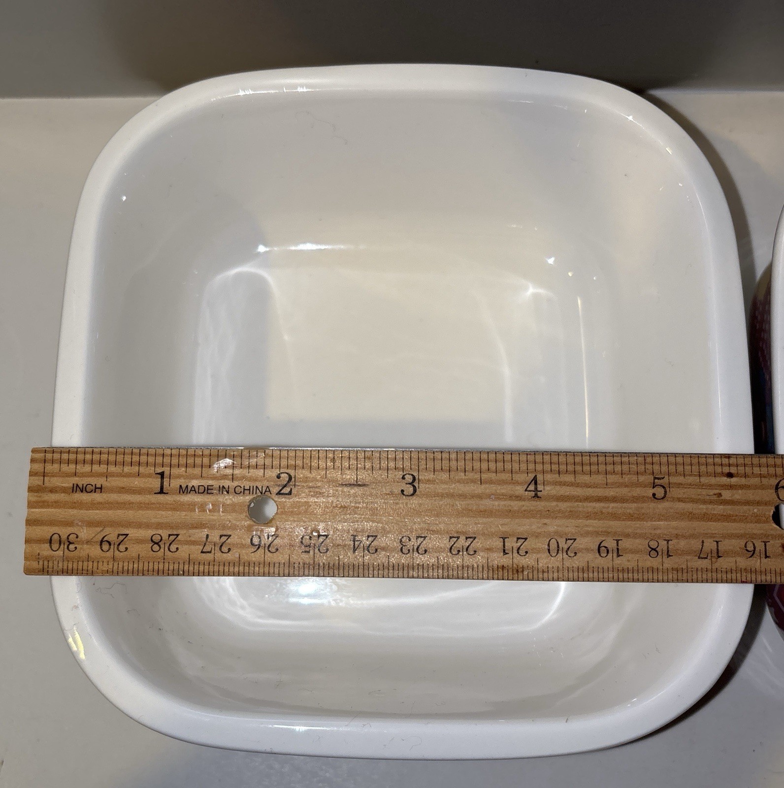 French Bull Mosaic 9.1oz Square Porcelain Food Storage Container Microwave Safe