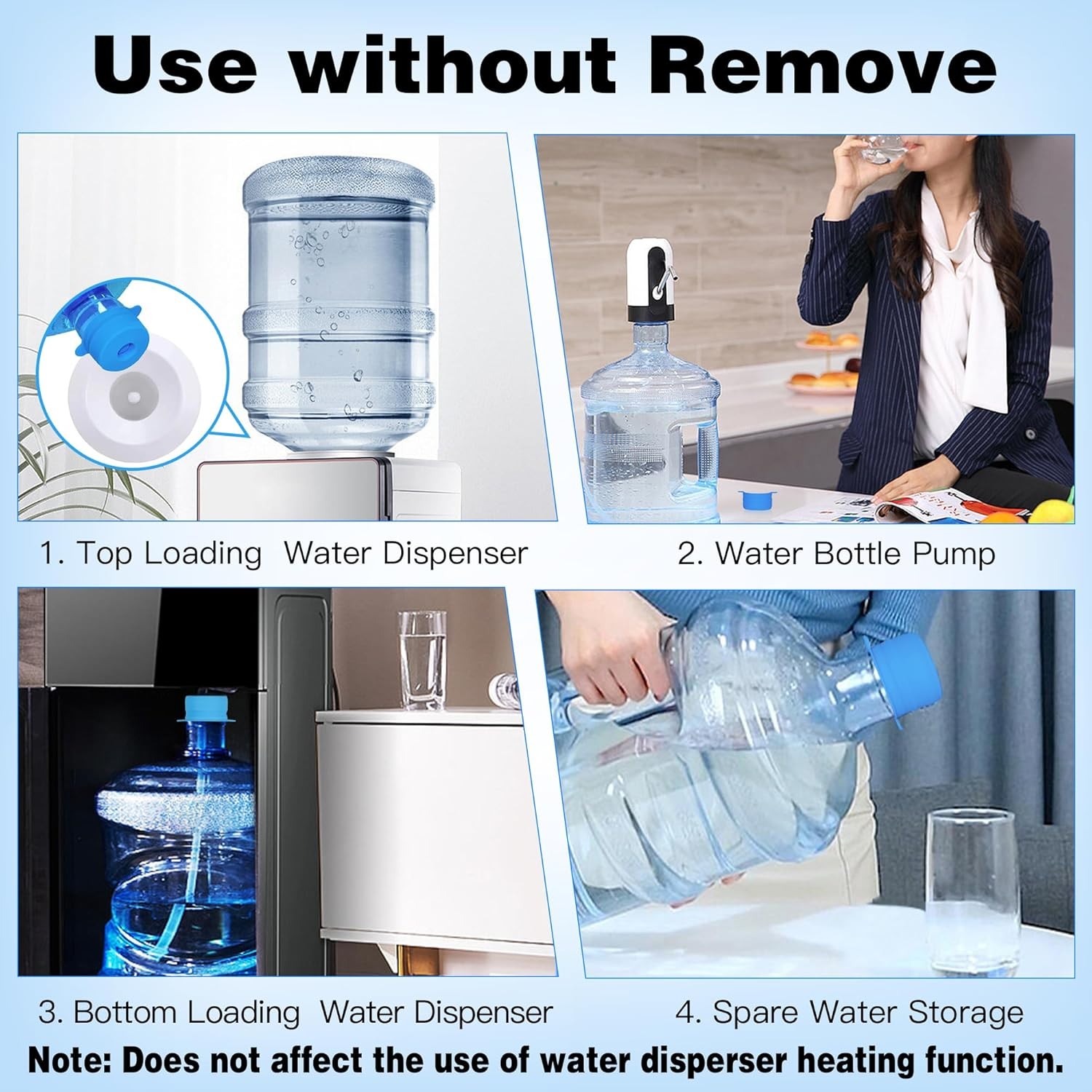 Primo Leak-Proof Water Jug Caps 4-Pack – Perfect for 5 Gallon & 3 Gallon Jugs