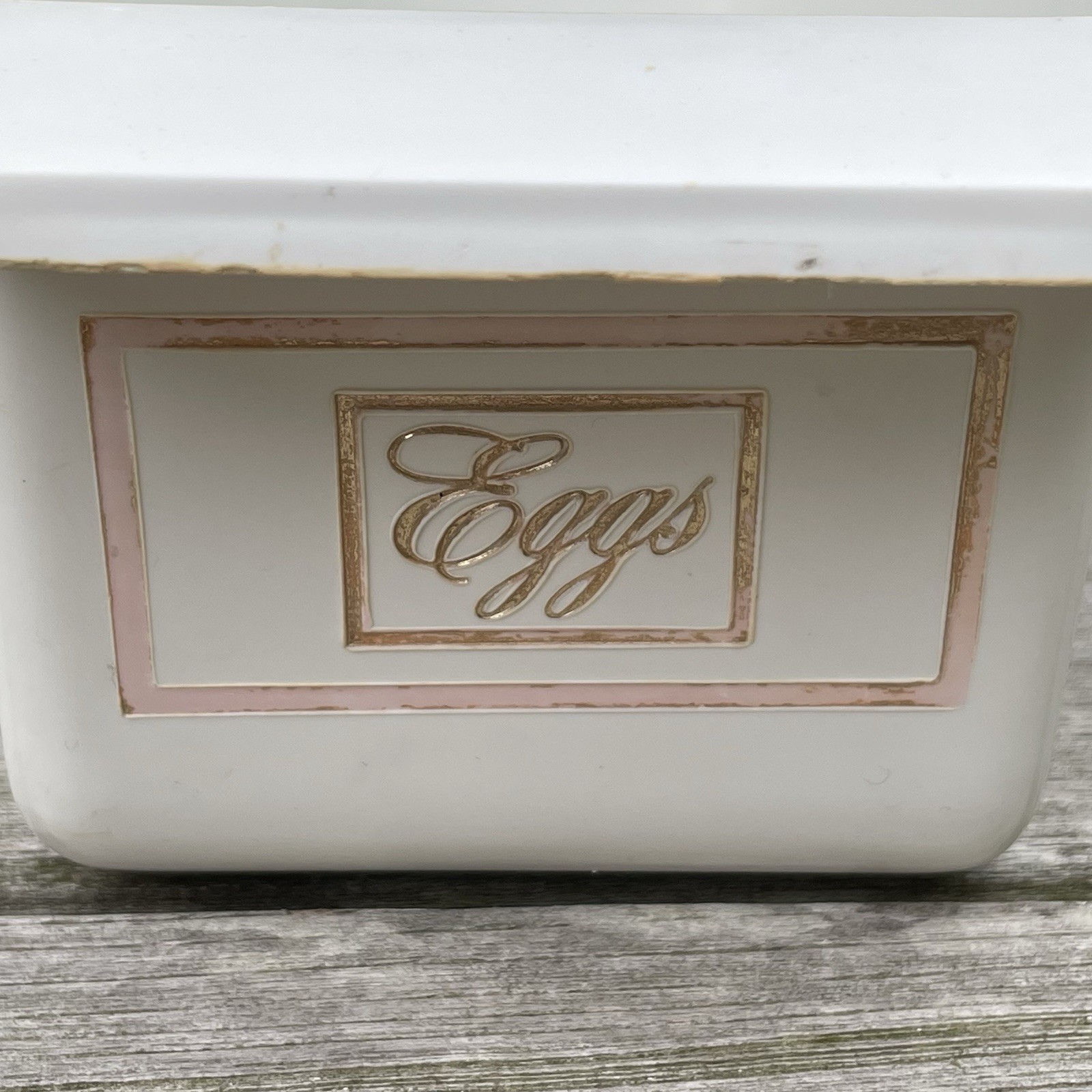 Vintage Refrigerator Bin Storage Tray MCM Plastic Egg Holder White 1970s