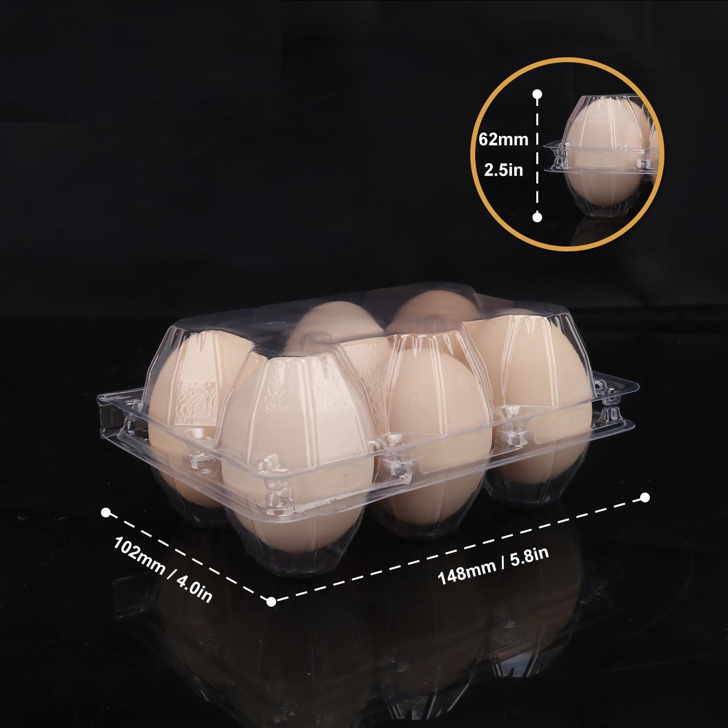 Plastic Egg Cartons Bulk 2×3 Egg Holders Style Holds 6 Eggs – Half Dozen Stor…