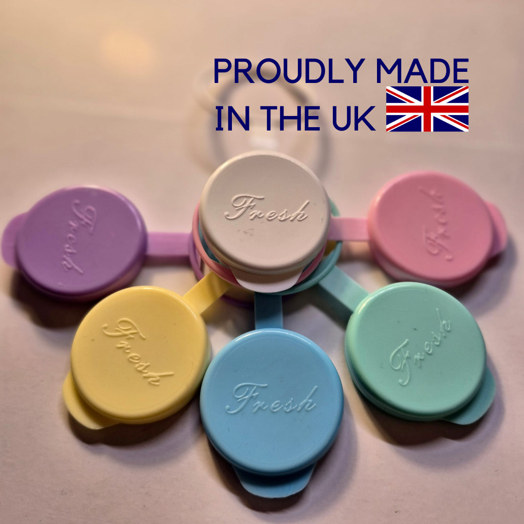 Milk Bottle Tops 6 Pack Reusable Plastic Lids For UK Glass Milk Bottles 1 Pint
