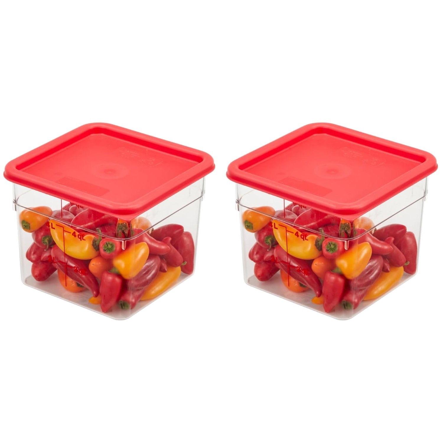 Classic Series Square Food Storage Containers – 6 Qt, 2 Pack