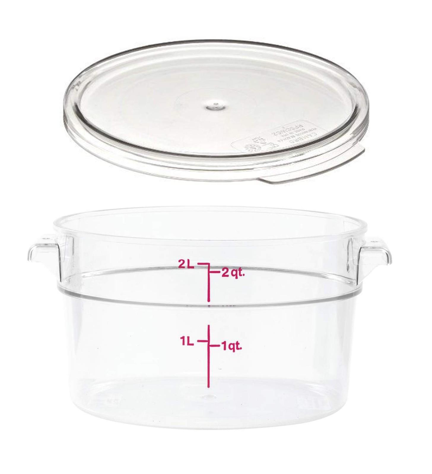 Cambro RFSCW2135 Camwear 2-Quart Clear Round Food Storage 2.112 quarts,