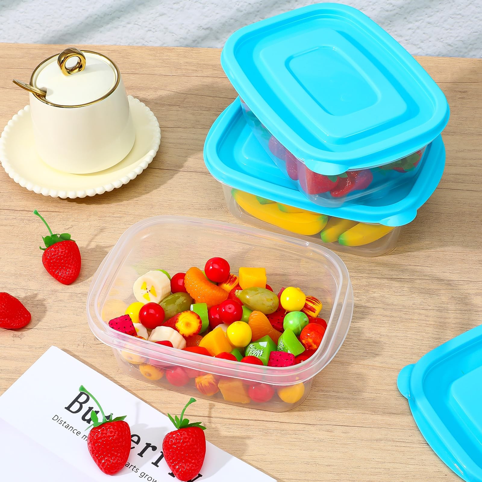 18 Pcs 33 Oz Plastic Food Storage Containers with Lids Portion Box Sets with …