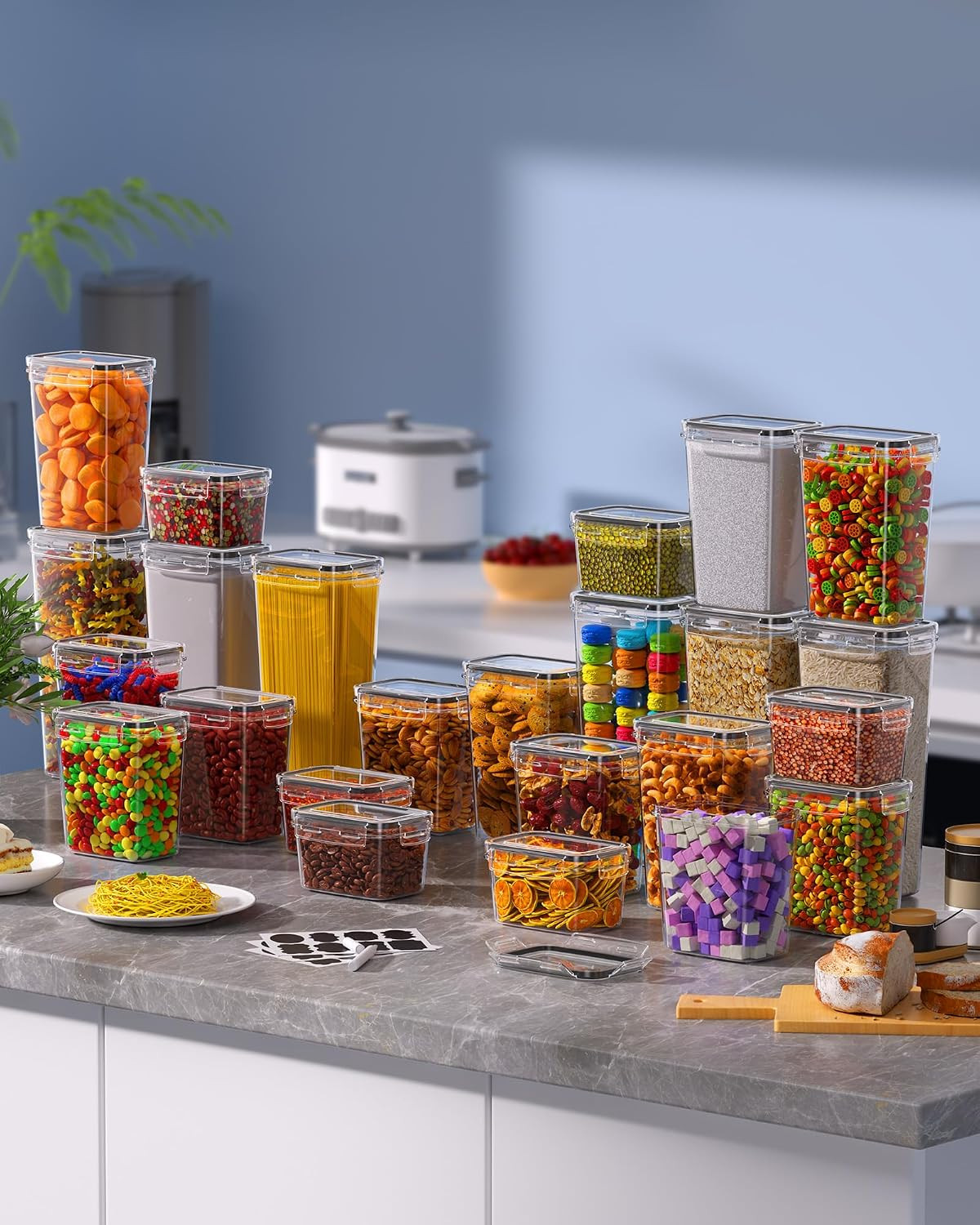 Airtight Food Storage Containers with Lids, 15 PCS Kitchen and Pantry Organizati