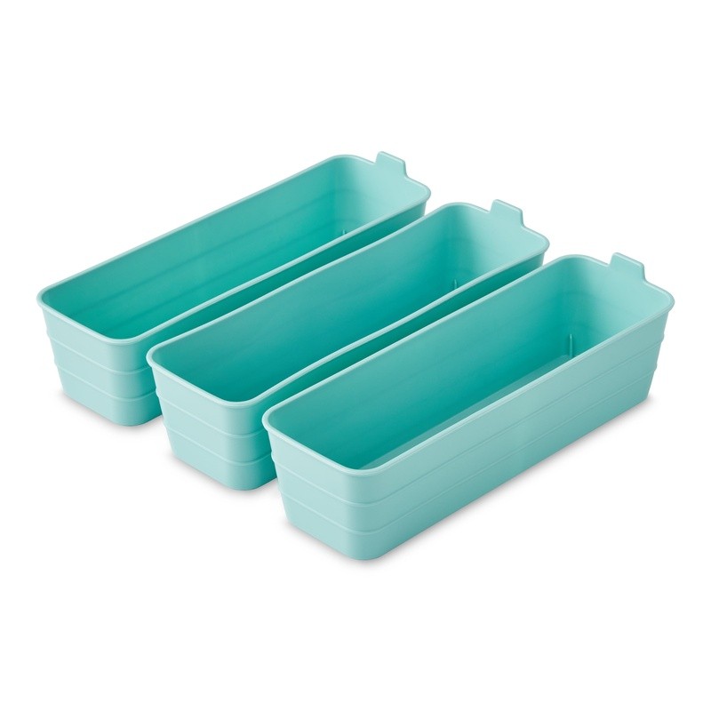 Set of 3 Flexible Drawer Organizers Dishwasher Safe Stackable Storage Trays New