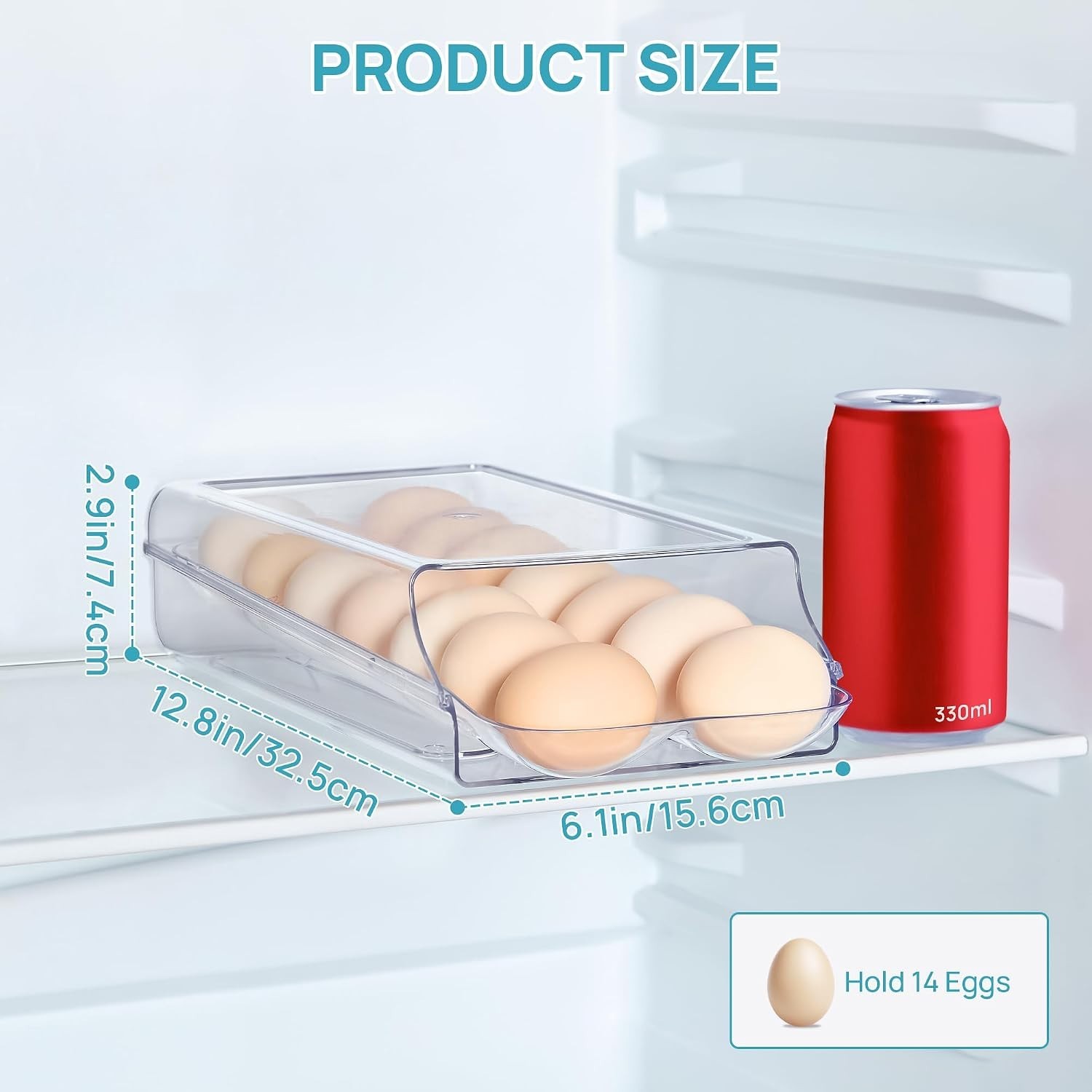 Plastic Egg Holder for Refrigerator 14 Egg Capacity Stackable Removable Tray …