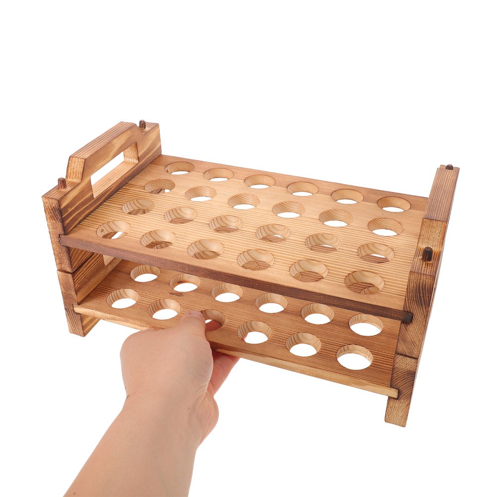 Wooden Quail Egg Rack Novelty Easter Holder Countertop Storage Eggs