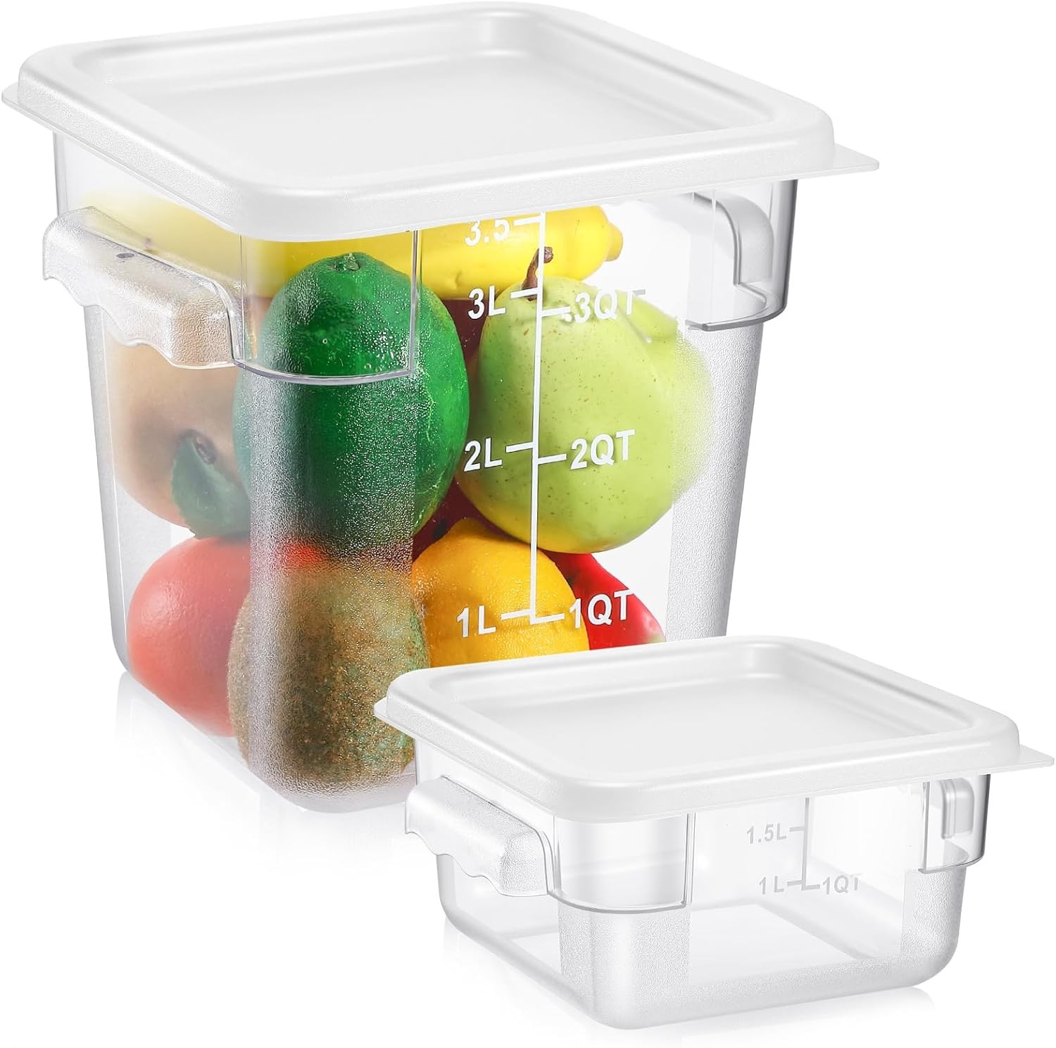 2 Pieces Square Food Storage Containers Polycarbonate Clear food Container
