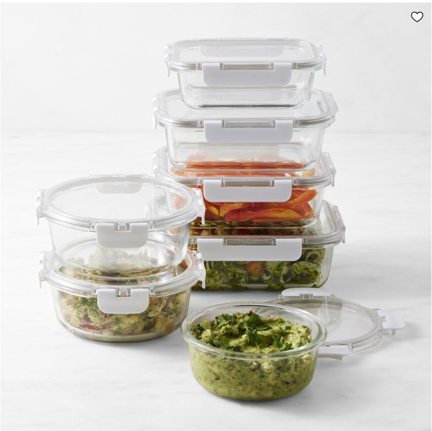 Hold Everything Glass Food Storage Containers, Ultimate 14-Piece Set