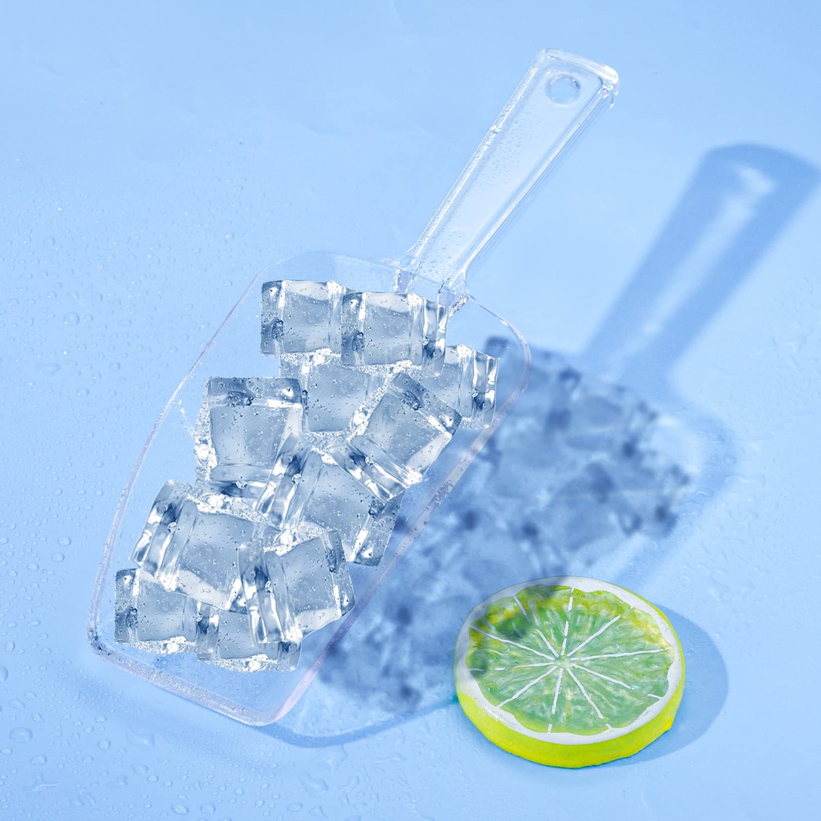 6 Pack Clear Candy Scoopers Popcorn Cookie Scoop for Candy Buffet Ice Cubes