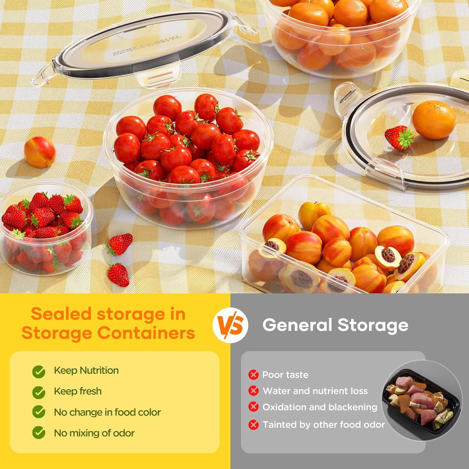 52 PCS Food Storage Containers with Lids Airtight (26 Lids & 26 Containers)- Reu