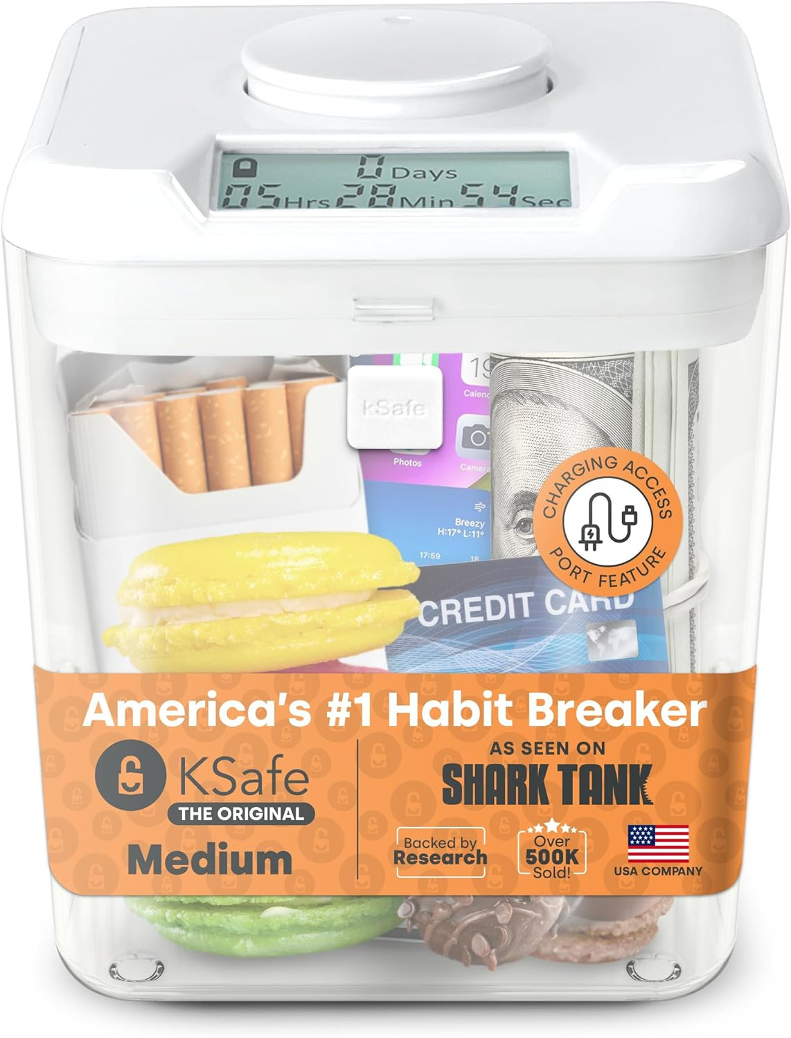 Time Locking Container Medium – Phone Lock Box, Snack Safe, Self-Control Timer B