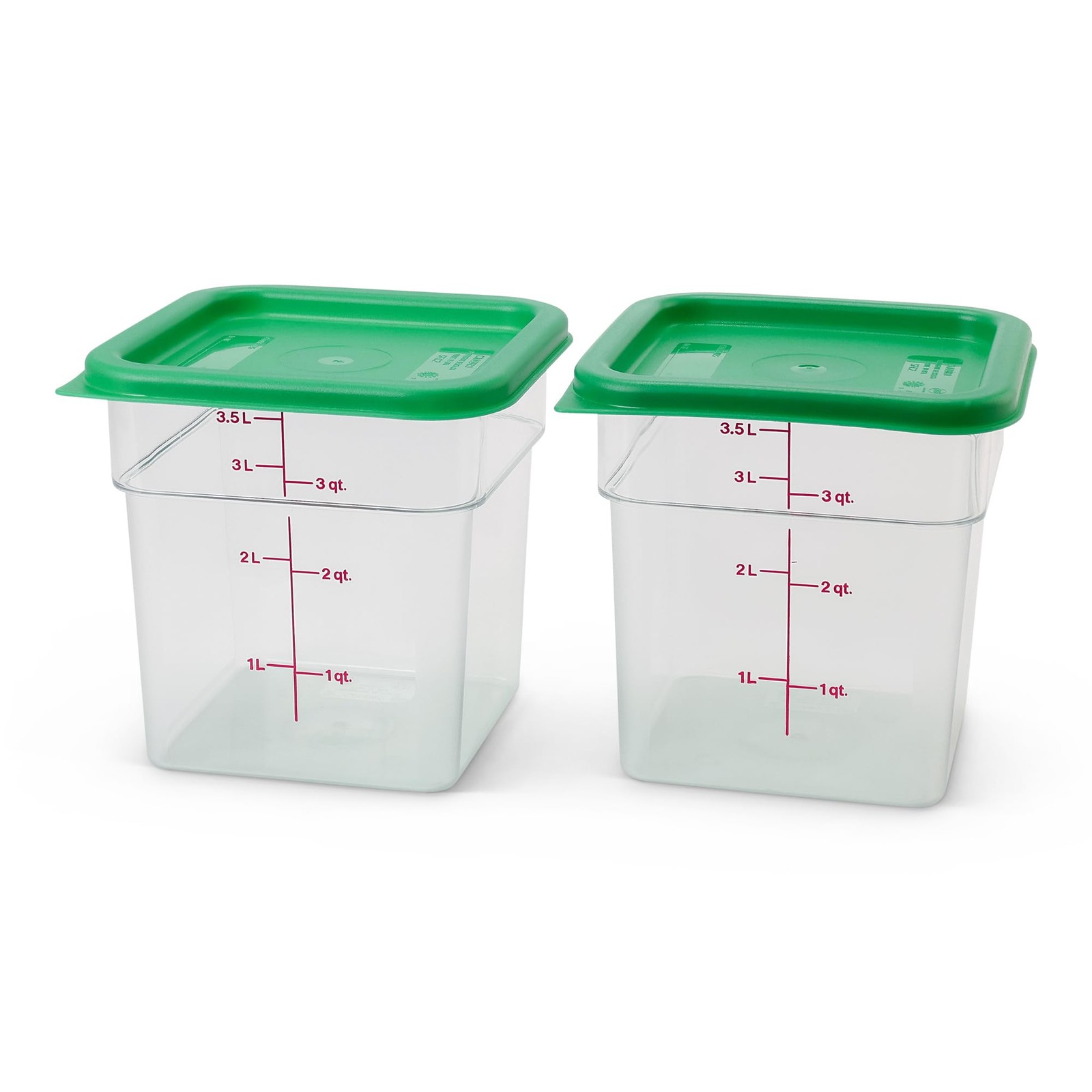 Cambro Food Storage Container with Lid (2 Pack) – Classic 4 QT + Lid, Clear