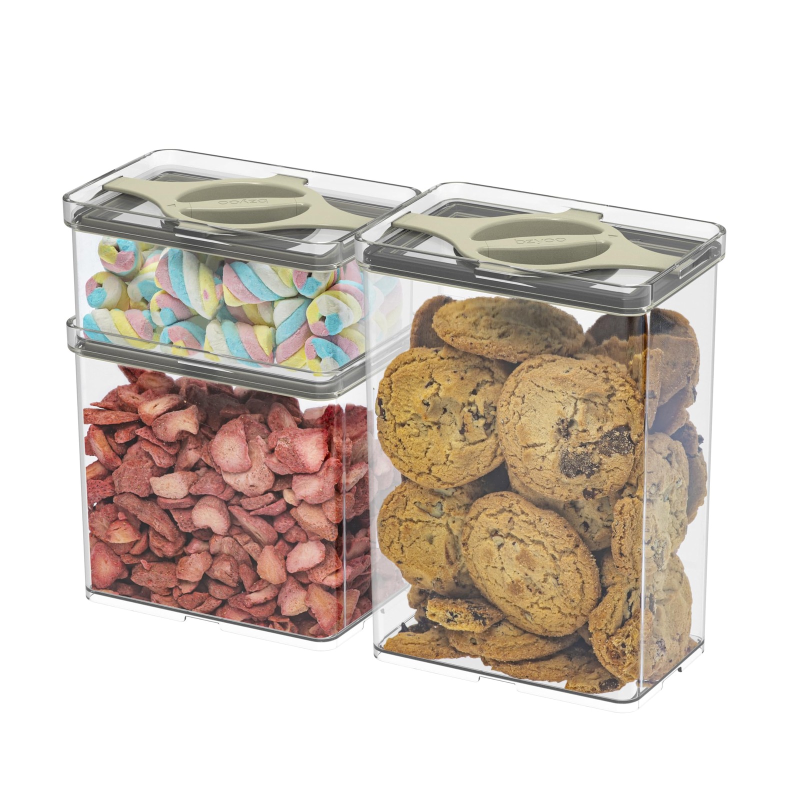 Prestoor Leakproof Food Storage Container Set with Twist-Lock Lids, 3-Pack BP…