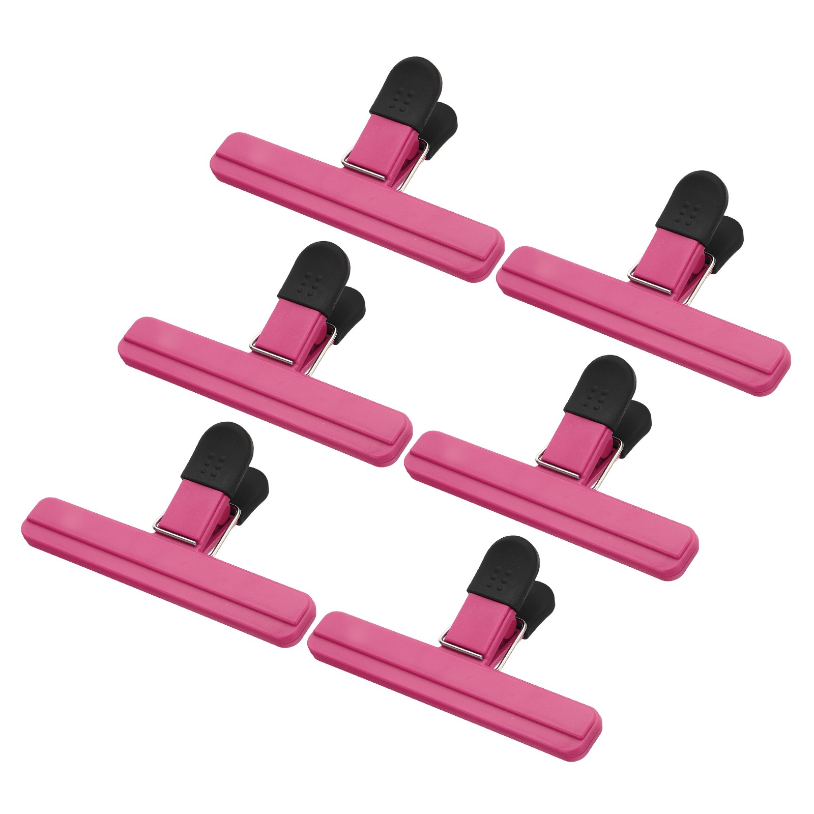 5.91 x 3.35 Inch Chip Clips, 6Pcs Large Plastic Bag Clips, Rose Red