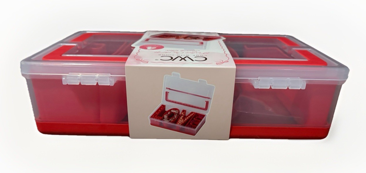 CWC LOVE Snack Box Bento 4 Compartment Snackle Container BPA Free Red Travel NEW