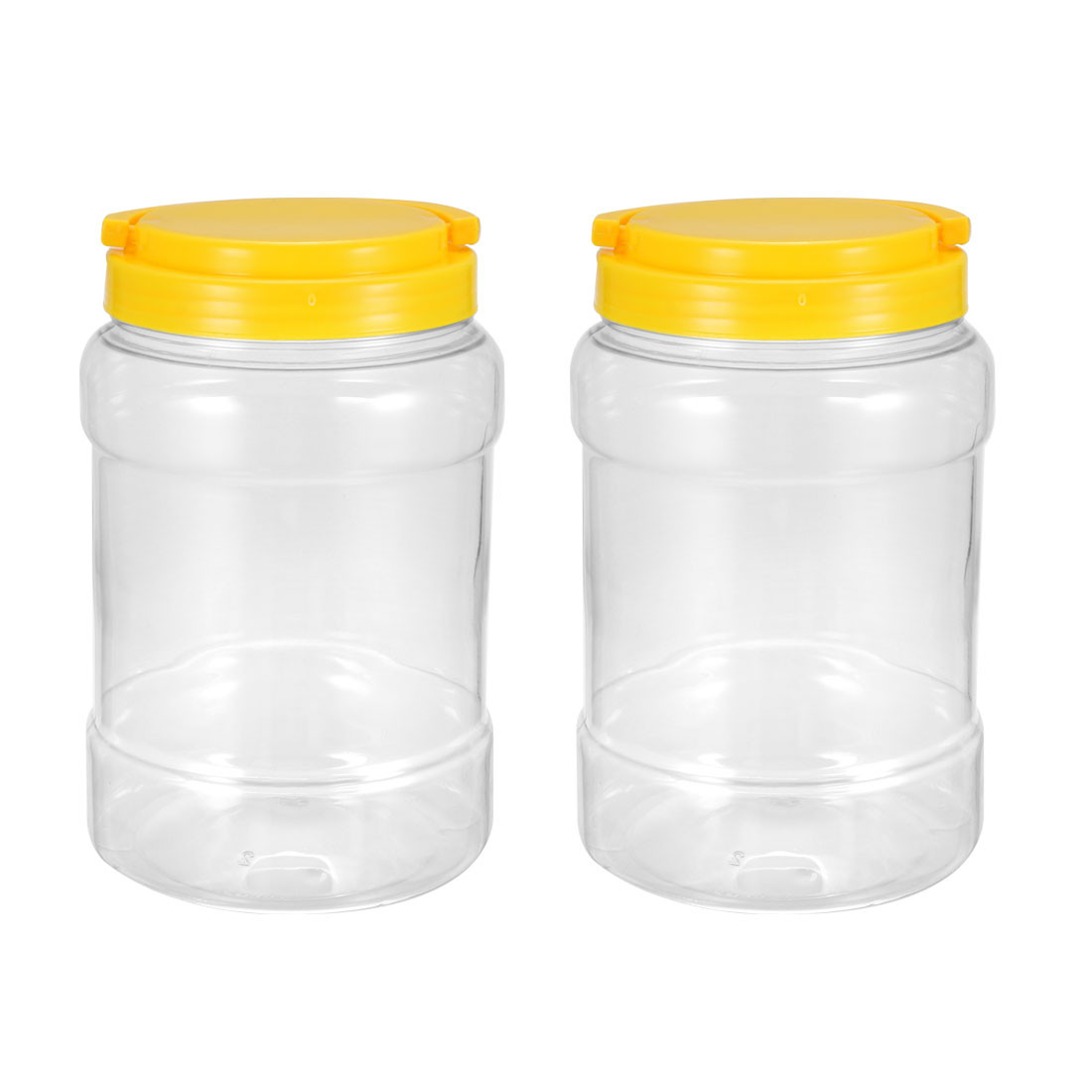 Empty Plastic Storage Jars 1100ml PET Screw-on Lids Sealed Honey Container 2pcs