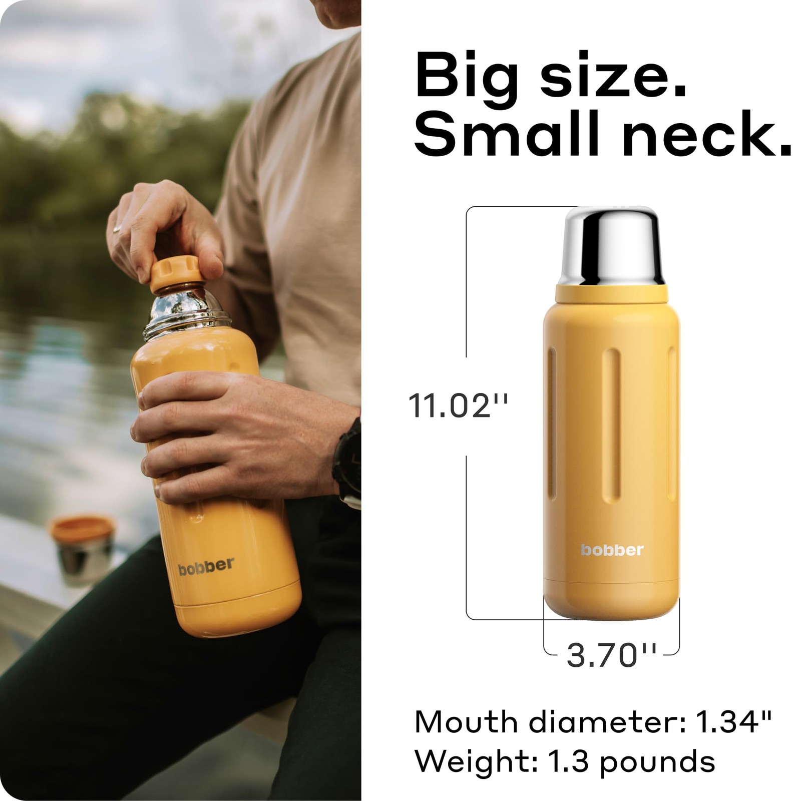 – 34 Oz Vacuum Insulated Stainless Steel Water Bottle Cup Lid – –