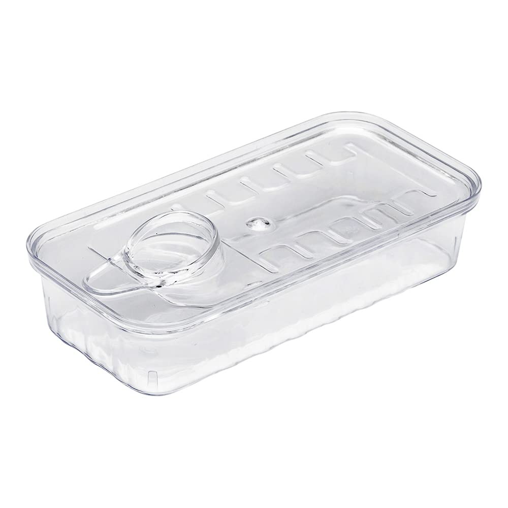 Restaurantware Plastic Canisters Lid 2 Ounce Pack Of 100 Clear Rectangle