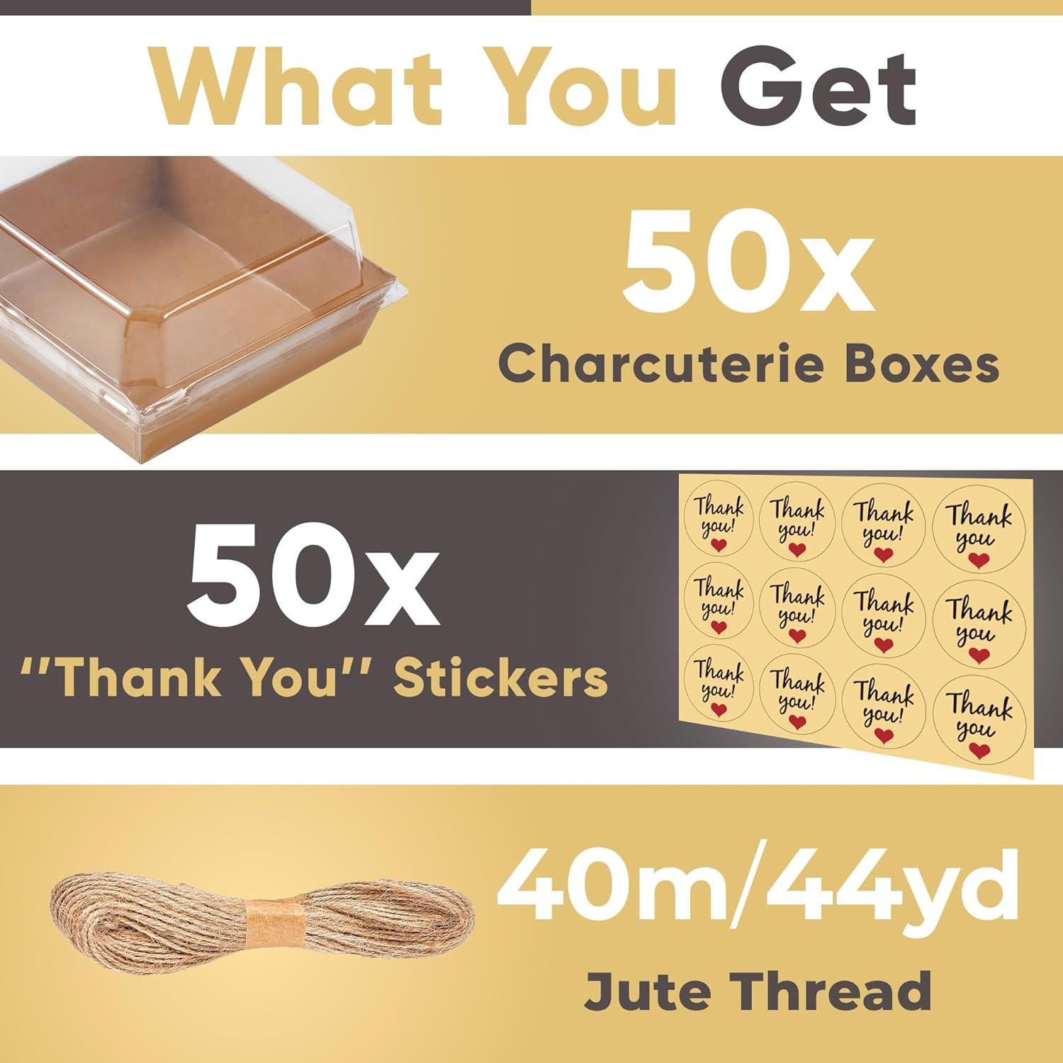 50 Pack Small Charcuterie Boxes with Clear Lids – to Go Paper Mini Charcuterie B