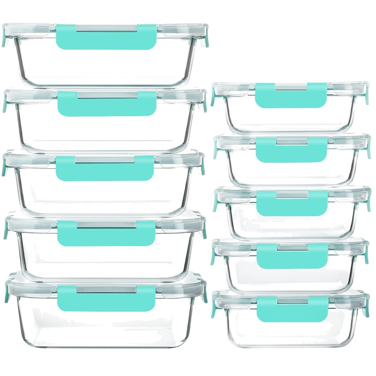 Dishwasher Safe Glass Food Storage Containers, 10-Pack