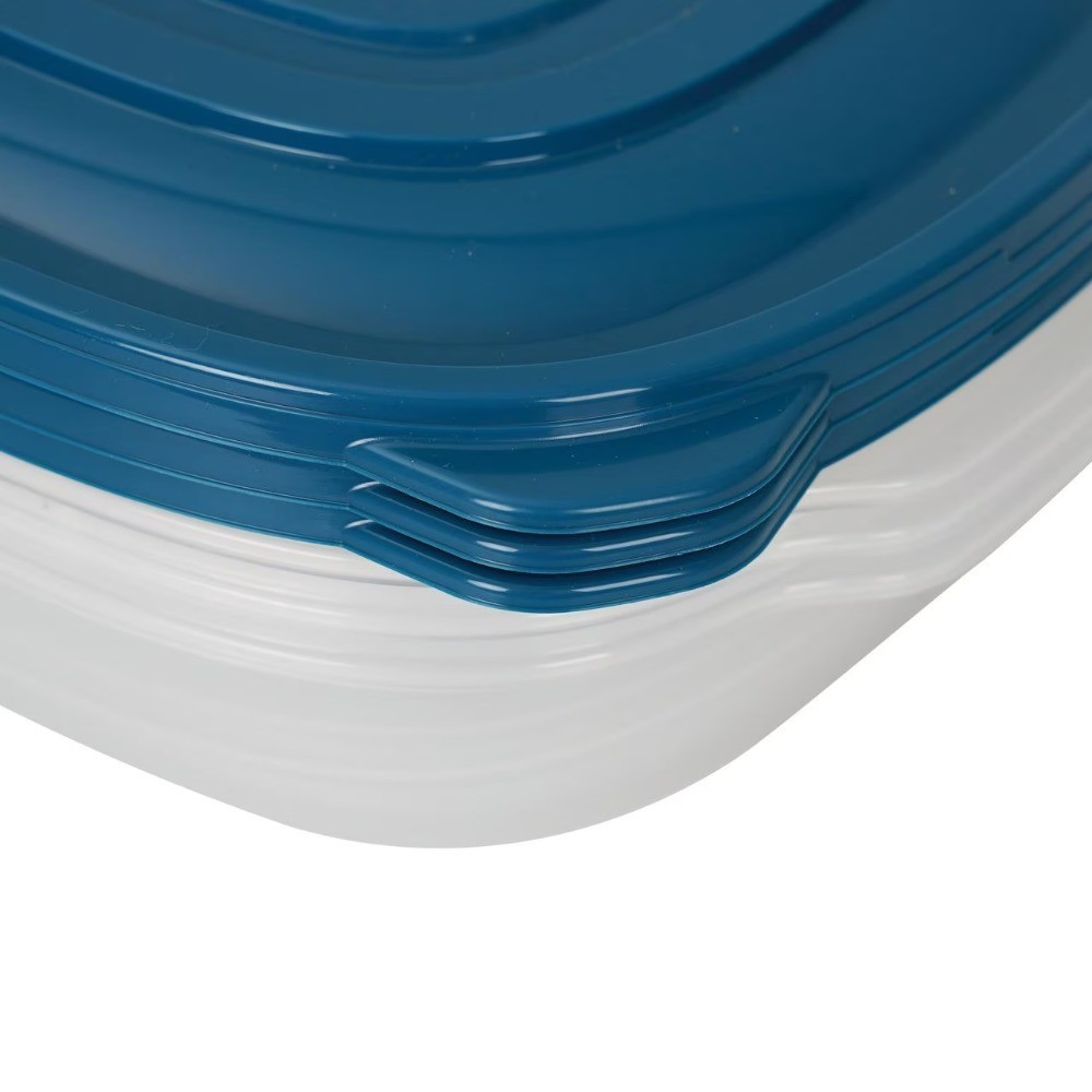 Semi Durable Rectanglar 1 Gallon Plastic Food Storage Container 3 Pack,