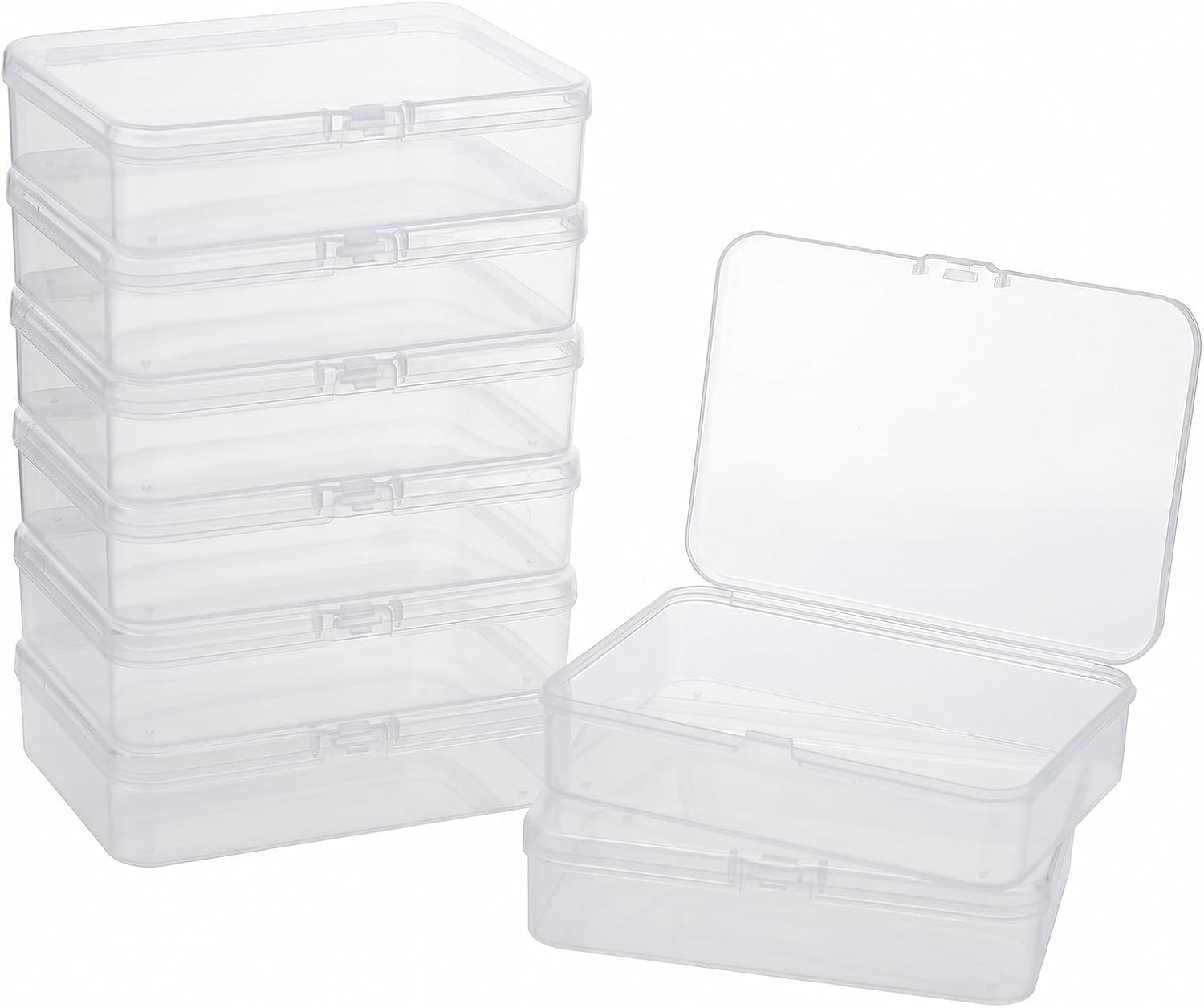8 Pcs Small Plastic Case, 4x3x1 Inch Mini Plastic Storage Containers Box