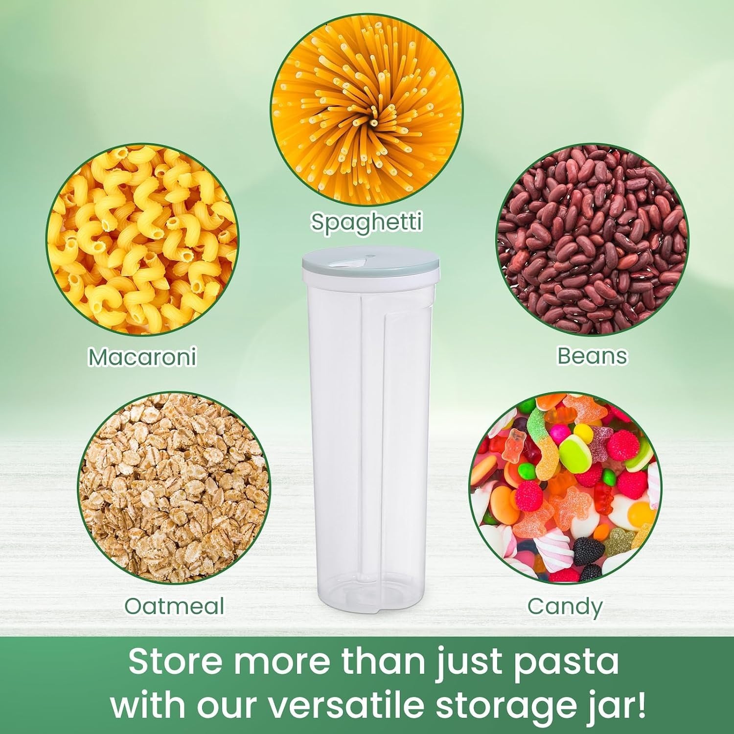 Plastic Tall Food Storage Spaghetti Noodle Pasta Container with Locking Lid C…