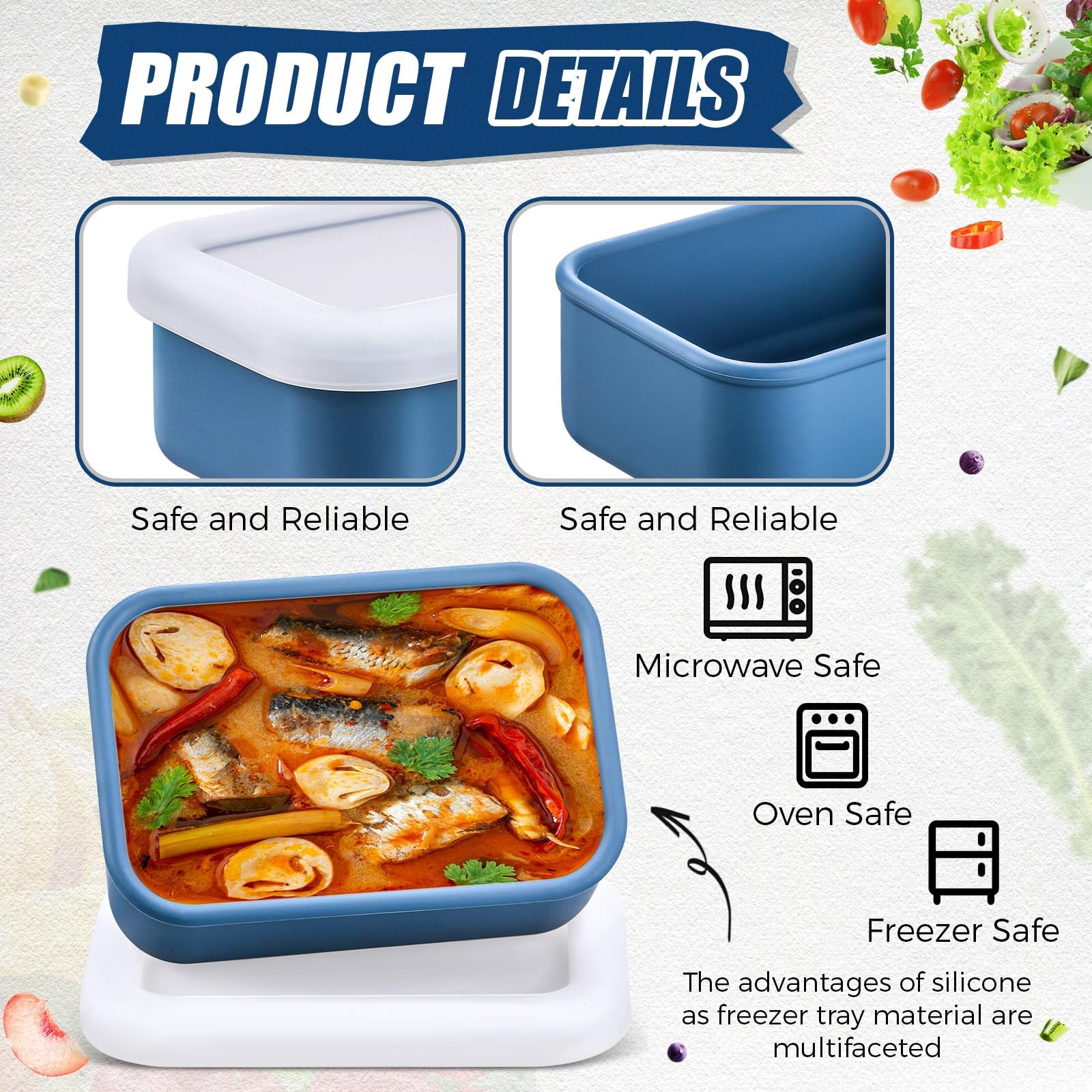 8 Pcs 1 Cup Silicone Freezer Containers with Lid Soup Freezer Molds Silicone …