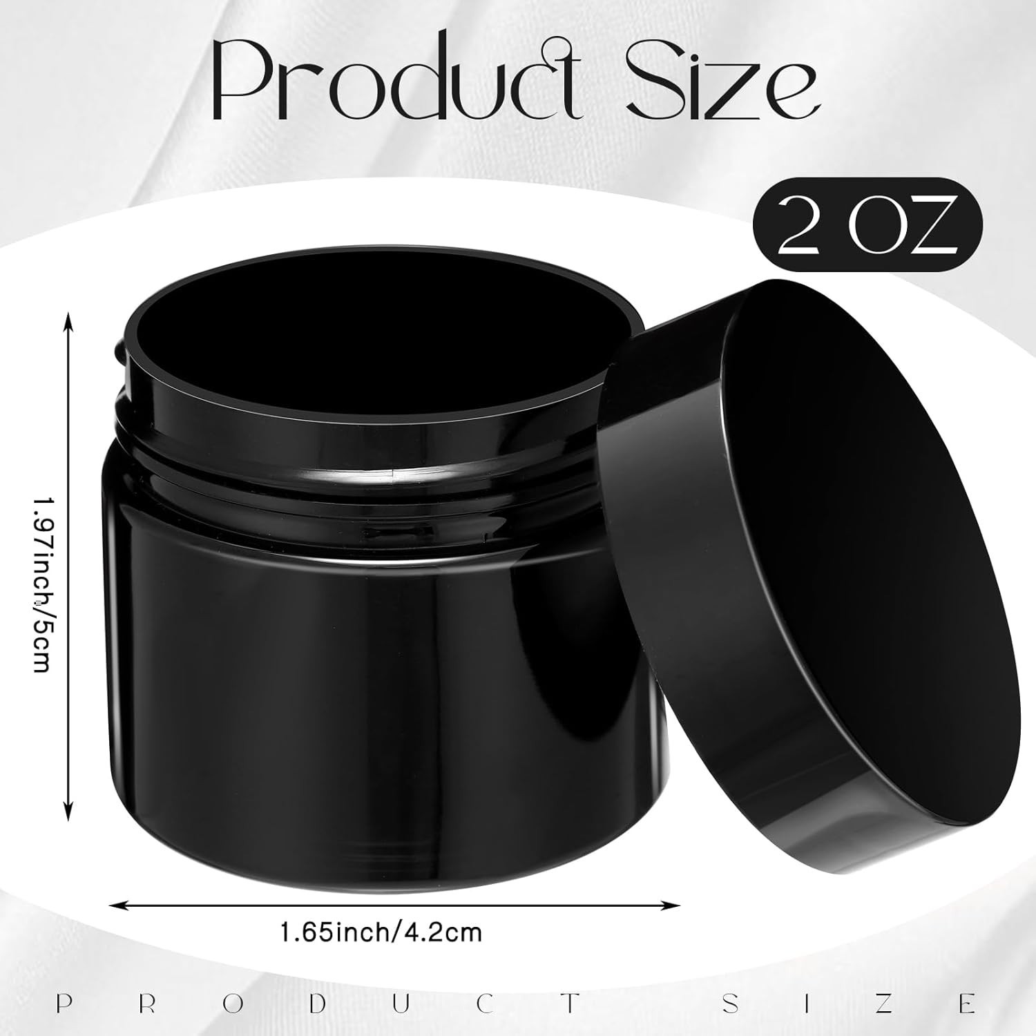 12 Pack 2 oz Plastic Container Jars with Lids Round Clear Travel Cosmetic Con…