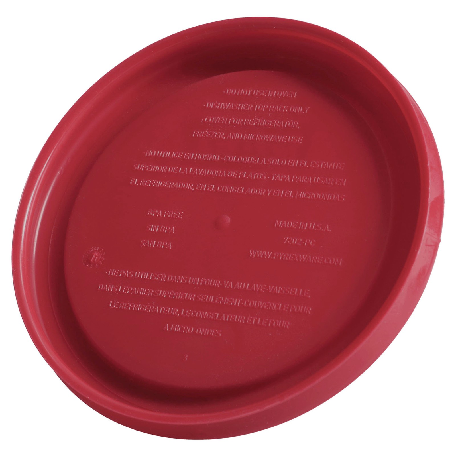 Pyrex 7202-PC Sangria Red Round Replacement Food Storage Lid Cover
