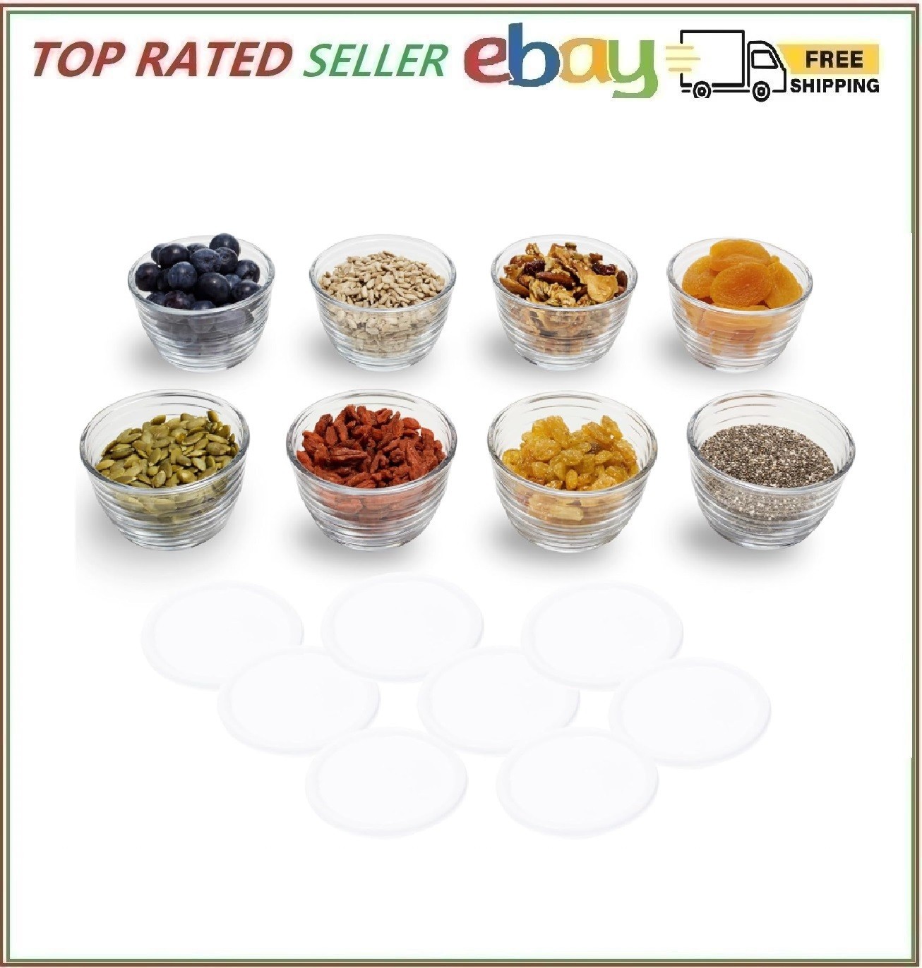Libbey Small Glass Bowls with Lids, 6.25 ounce, Set of 8, Clear, 3.45-inch –