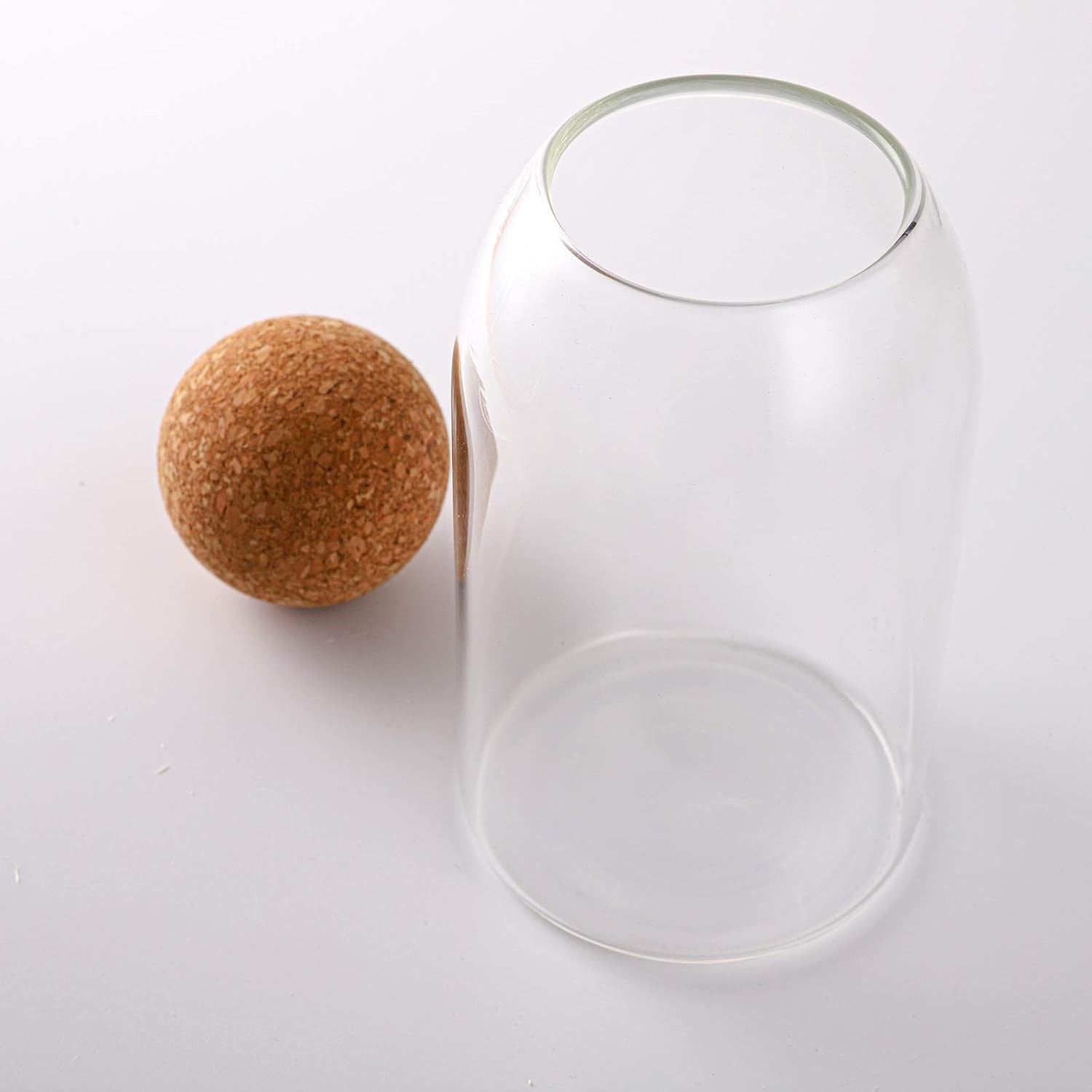 3 Pack Glass Storage Jar with Ball Cork Lid, Clear Glass Canisters with Cork