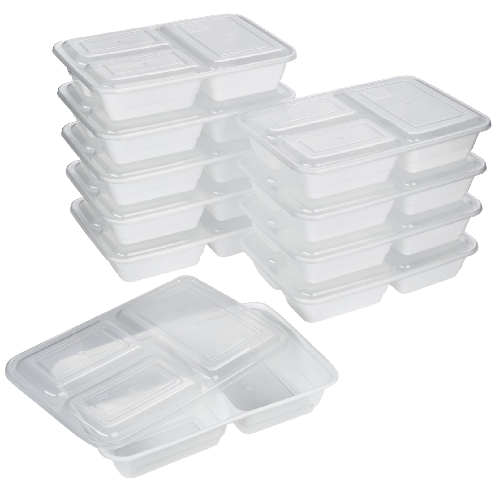 GoodCook Food Storage Containers for Meal Prep Rectangle Three 10 Sets, White