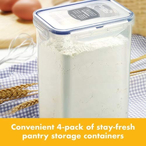 Airtight Food Storage Container 7.6 Cup 4 Piece Rectangular Clear Plastic