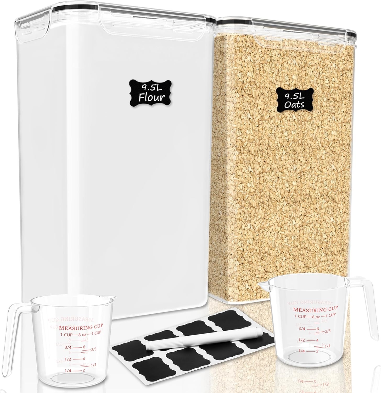 2 PC Flour Sugar Storage Containers 9.5L 321 Oz Extra Large Food Storage