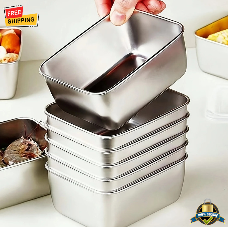 6 pcs Stainless Steel Food Storage Containers Set with Lids Leakproof