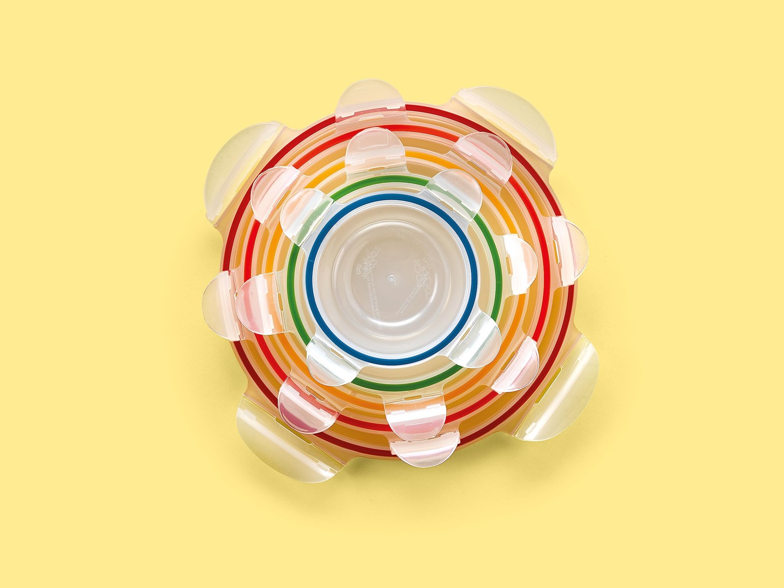 5 piece set, 5pce Container Set – Round Bowls, Nestable With Col Seals…