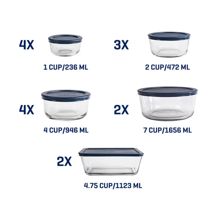Anchor Hocking Glass Food Storage Containers SnugFit Lids 30 Piece Set BPA Free
