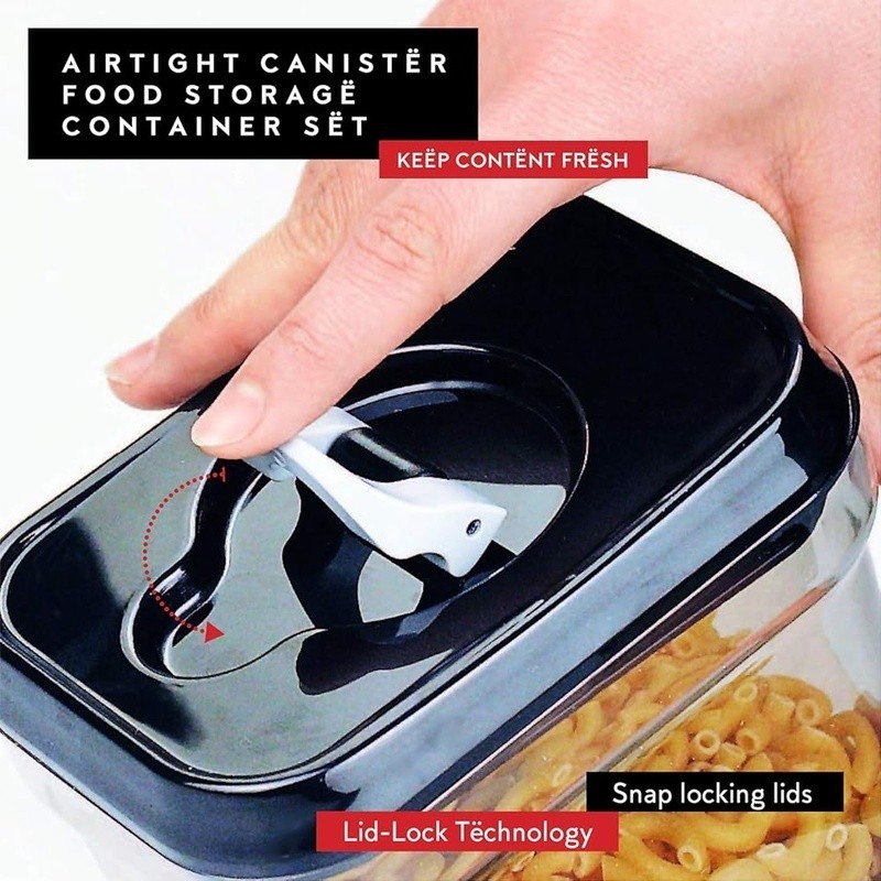 Airtight Food Storage Containers Set 6 BPA-Free Plastic Kitchen Organizers New