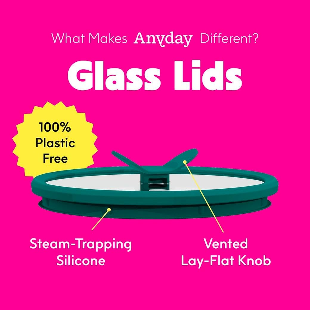 8-Cup Glass Food Storage with Glass Lid, Round Deep Dish | Plastic-Free Meal